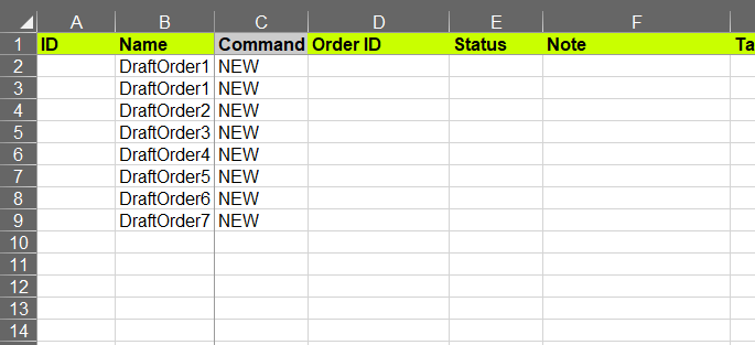 Import Draft Order names