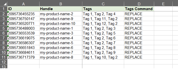 2.1 - Shopify exported products update in bulk few fields