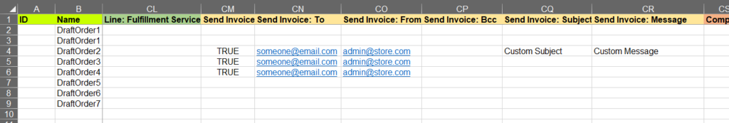 Send Shopify Draft Order invoice in bulk