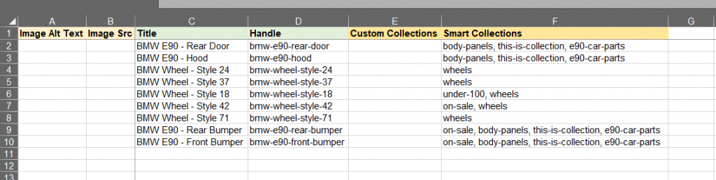 9 - chek custom exported file Shopify data Matrixify excel csv