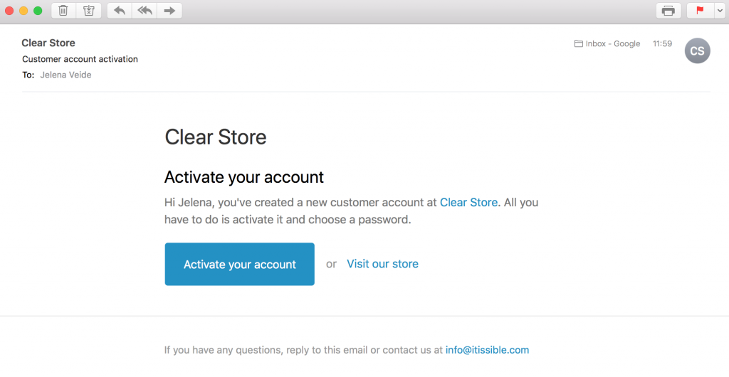 Activation emails