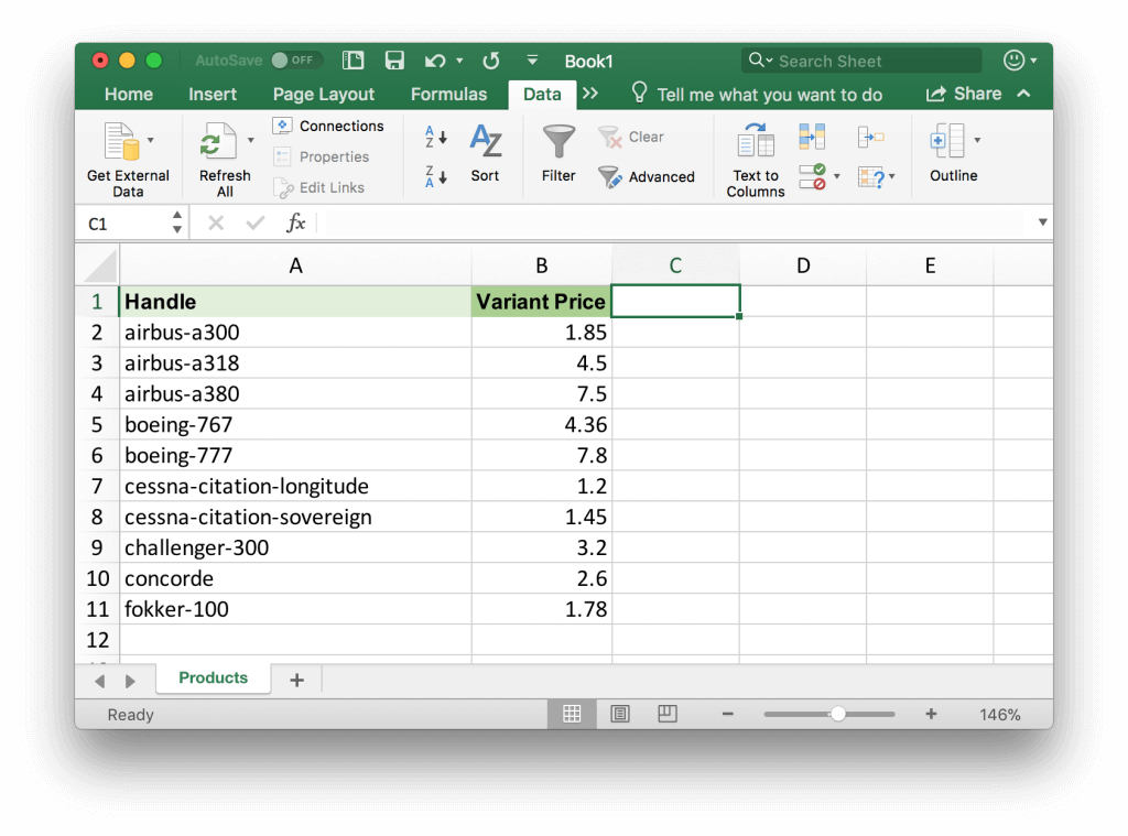 Shopify update price by Handle