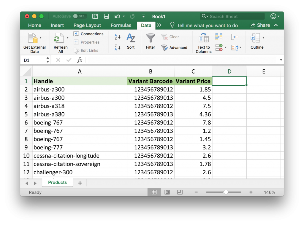 Shopify update price by Handle and Variant Barcode