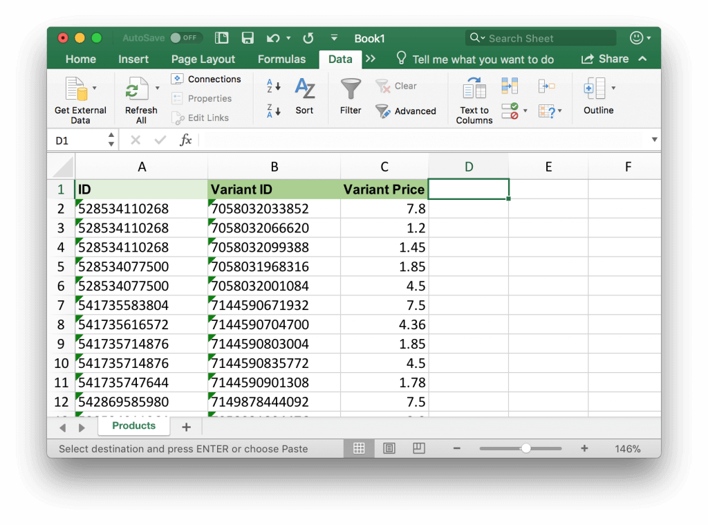 Shopify update price by ID and Variant ID